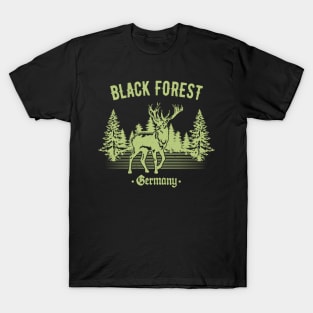 Black Forest Germany Deer with Trees Swabia T-Shirt